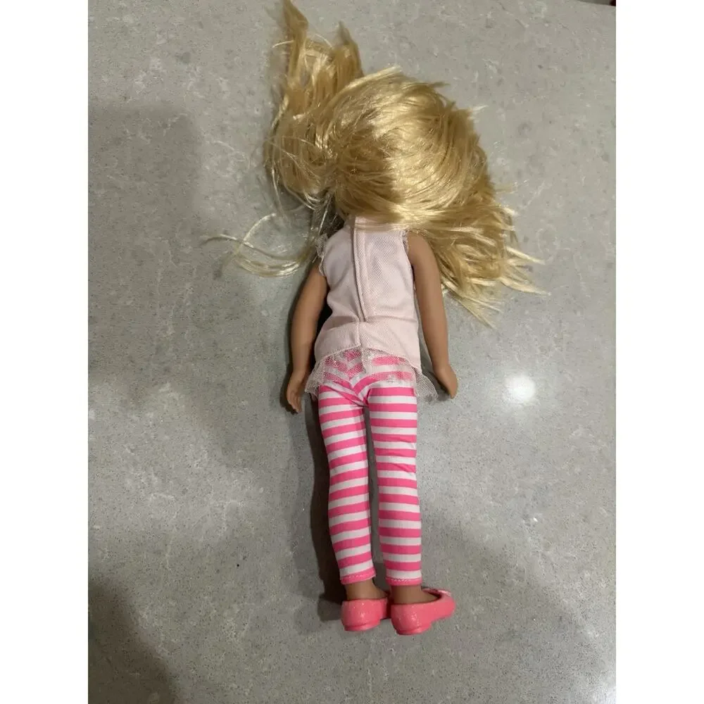 Glitter Girls 14-Inch Fashion Doll Blonde Hair Purpl Eyes Pink Tunic Leggings ..